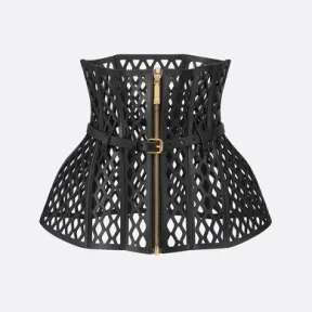 迪奥/Dior D-Trap 腰封 29.5 厘米黑色牛皮革 B0309UBDI_M900_S