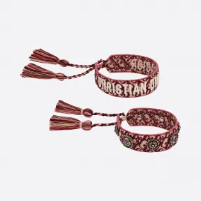 迪奥/Dior J'Adior 酒红色 Dior Oblique 图案手环套装 B1071ADRMT-D820