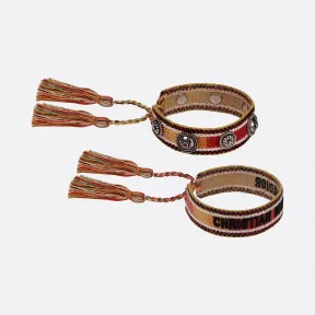 迪奥/Dior 棉质 Dior Oblique 图案 J'Adior 复古金属覆层吊饰手链套装 B1071ADRMT-D829