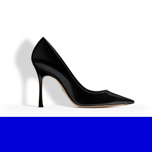 迪奥/Dior 黑色漆皮小牛皮高跟鞋 KCP316VNI S900