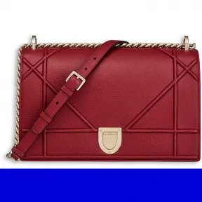 迪奥/Dior  diorama 红色粒面触感小牛皮手提包 M0422OVKK M41R