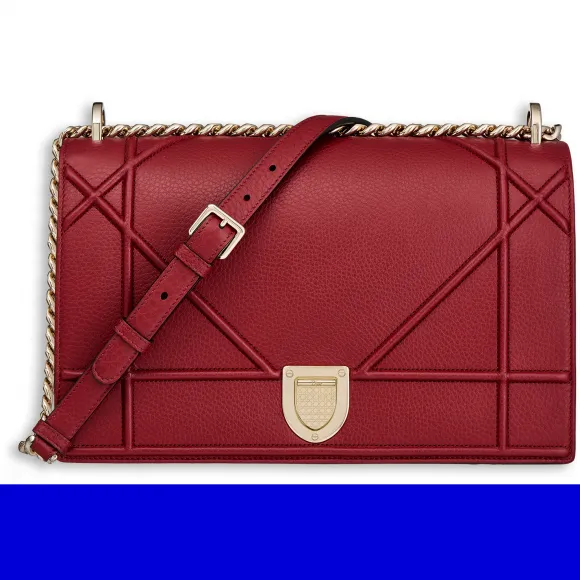 迪奥/Dior  diorama 红色粒面触感小牛皮手提包 M0422OVKK M41R