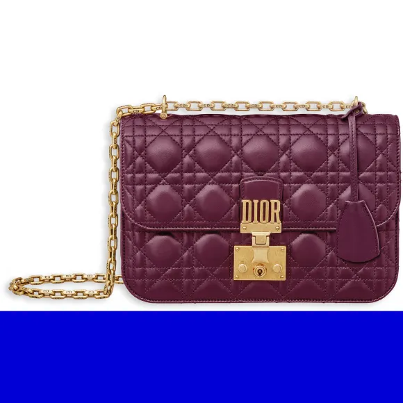 迪奥/Dior  dioraddict 苋红色藤格纹小羊皮翻盖式手提包 M5818CNMJ M42R