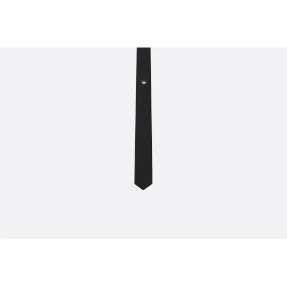 迪奥/Dior 蜜蜂图案黑色真丝绸缎领带  PIS1010144 C900