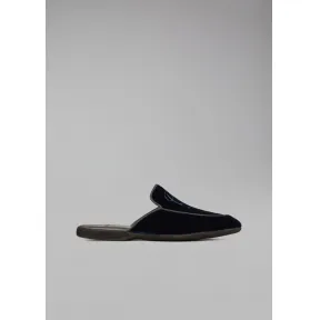 乔治阿玛尼/Giorgio Armani 刺绣徽标款天鹅绒家居鞋 28001757fi