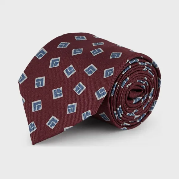 乔治阿玛尼/Giorgio Armani 几何图案真丝领带 46658734qq