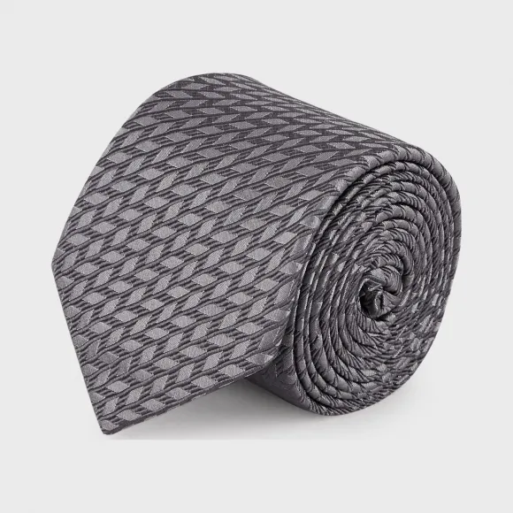 乔治阿玛尼/Giorgio Armani 几何图案真丝领带 46654415gi