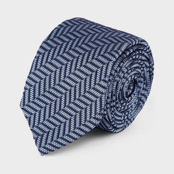 乔治阿玛尼/Giorgio Armani 几何图案真丝领带 46654391wj