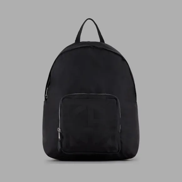 乔治阿玛尼/Giorgio Armani 同系配色提花标识细节小号尼龙双肩背包 45457054pi