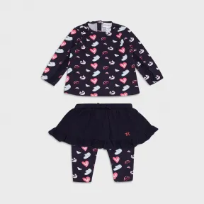 安普里奥·阿玛尼/Emporio Armani 套装，含通体饰有心形和鹰标印花的一件毛线衫和打底裤
 46671835qd