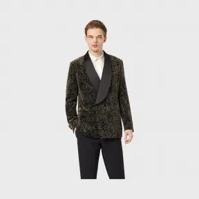 乔治阿玛尼/Giorgio Armani Soho 系列修身半帆布植绒天鹅绒无尾礼服 41933862fl