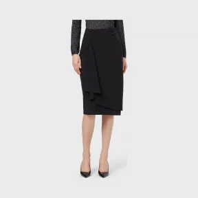 乔治阿玛尼/Giorgio Armani 弹力羊毛绉纱垂坠迷笛裙 35418023ie