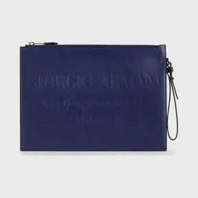 乔治阿玛尼/Giorgio Armani 蚀刻徽标皮革小型手提袋 46654823rd