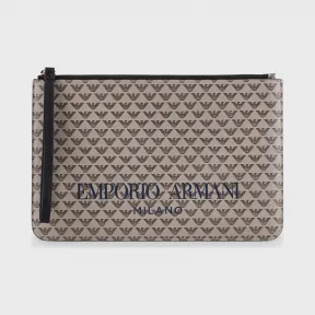 安普里奥·阿玛尼/Emporio Armani 通体交织字母纹标识印花小型手提袋 46671381ni