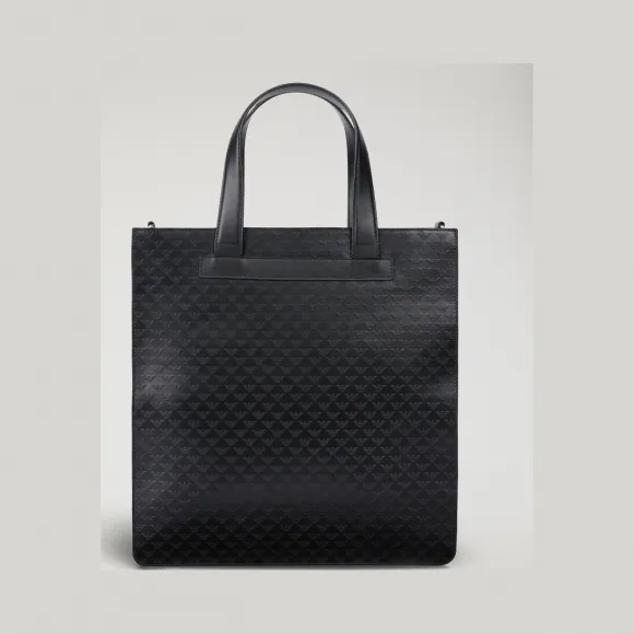 安普里奥·阿玛尼/Emporio Armani 肩带款整体徽标印纹皮革手提包  45424522xi