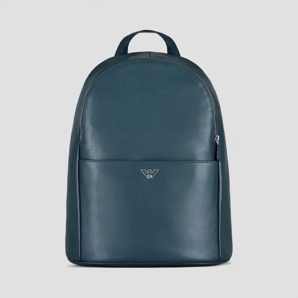 安普里奥·阿玛尼/Emporio Armani 带标识肩带压纹搓纹皮革双肩背包 45441643rr