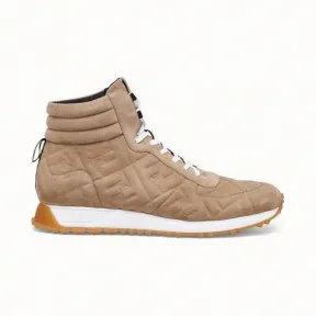 芬迪/Fendi 米色麂皮高帮鞋 7E1336AAWUF0V4E