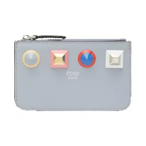 芬迪/Fendi 女士灰色POUCH PORTACHIAVI小牛皮小型皮具 8AP151 SR0 F06R4