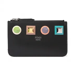 芬迪/Fendi 女士黑色POUCH PORTACHIAVI小牛皮小型皮具 8AP151 SR0 F0JBX