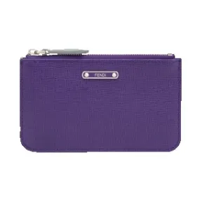 芬迪/Fendi 紫色和粉灰色Elite小牛皮钥匙包  8AP151 W2F F03P7