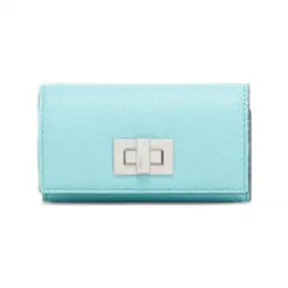 芬迪/Fendi 键盘-Turquoise Leather Key Case  8AP159A91BF1JN3