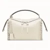 芬迪/Fendi LEI BAG SELLERIA_白色皮革波士顿包 8BL137 8AV F13FT