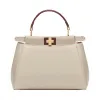 芬迪/Fendi 灰粉色MINI PEEKABOO软羊革手提包 8BN244 68H F02T5