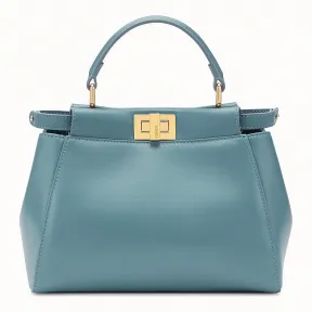 芬迪/Fendi PEEKABOO MINI_浅蓝色皮革手袋 8BN244 K4P F1808