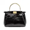 芬迪/Fendi 女士黑色MINI PEEKABOO鳄鱼皮包袋 8BN244 SGU F0KUR