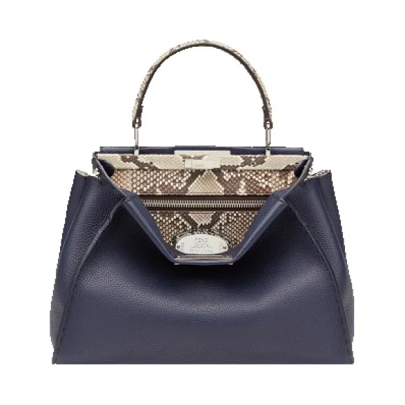 芬迪/Fendi 蓝色REGULAR PEEKABOO皮革手提包 8BN290 N8K F03J1