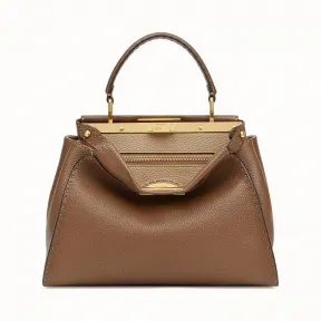 芬迪/Fendi PEEKABOO REGULAR_棕色皮革手袋 8BN290 SMT F1800