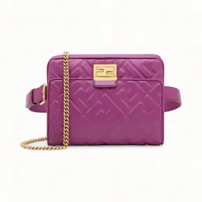 芬迪/Fendi 倒置_紫色皮革手袋 8BT305 A72 VF17BF