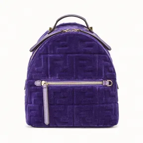 芬迪/Fendi 女士 小型款式紫色绒布背包 8BZ038A7SSF17P1