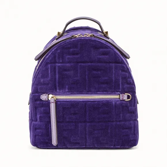 芬迪/Fendi 女士 小型款式紫色绒布背包 8BZ038A7SSF17P1