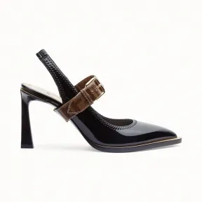 芬迪/Fendi 女士 亮面黑色潜水布露跟鞋 8J7017A8TWF0XLL