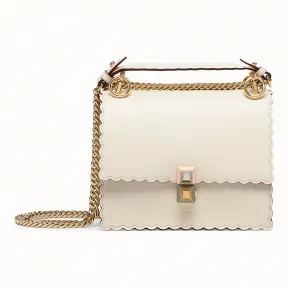 芬迪/Fendi KAN I SMALL_白色皮质迷你手袋 8M0381 A18 QF0VWM