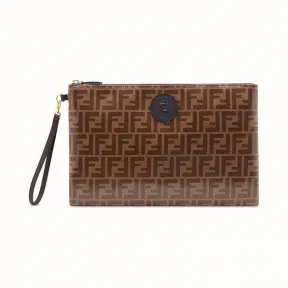 芬迪/Fendi 棕色布料手拿包 8N0156A5K4F14TU