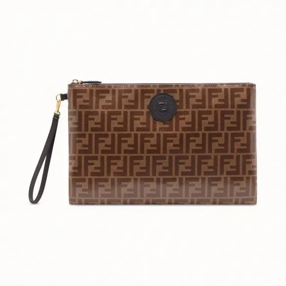 芬迪/Fendi 棕色布料手拿包 8N0156A5K4F14TU