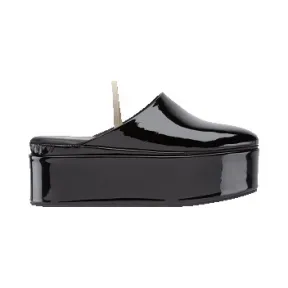 芬迪/Fendi 黑色FLATFORM皮革拖鞋 8O6207 NEH F0QA1