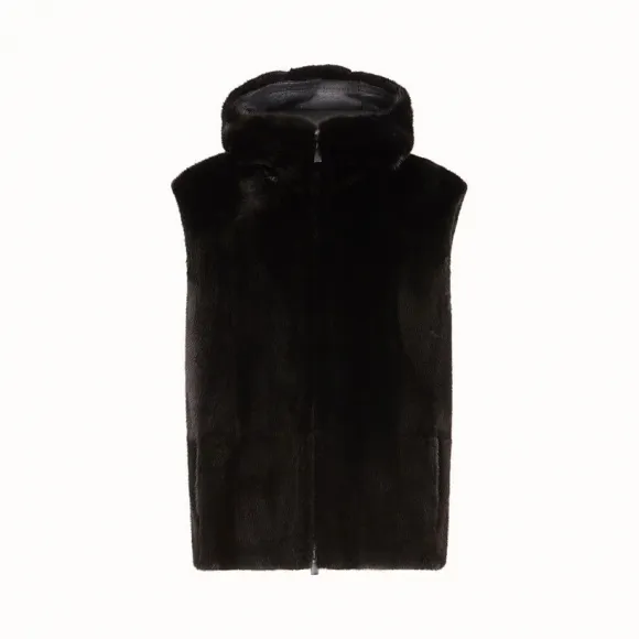 芬迪/Fendi 背心_黑色貂毛背心 FMH025 A7V JF0216