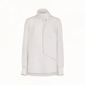 芬迪/Fendi 上衣_白色中式绉绸衬衫 FS7026 A8F MF16WT