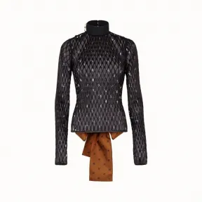 芬迪/Fendi 黑色细网面上衣 FS7226A9DNF0GME