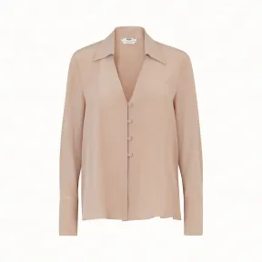 芬迪/Fendi 女士 米色双绉广东绉纱上衣 FS7246O2RF19EK