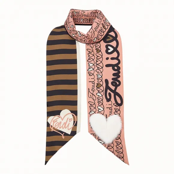 芬迪/Fendi 绑带_拼色真丝抹胸 FXT021 A2O EF0QD1