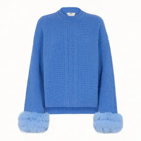 芬迪/Fendi 套头衫_蓝色羊绒毛衣 FZY766 A61 IF14PJ