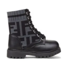 芬迪/Fendi 儿童机车夹克 - 黑色皮革儿童机车靴 JMR383AEGPF1D0I 