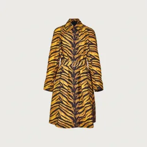 菲拉格慕/Salvatore Ferragamo 真丝混纺虎纹风衣 - 成衣 138670-752875