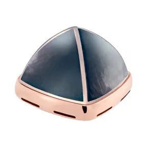 斐登/Fred 18k玫瑰金底座灰色珍珠母贝凸圆形宝石 4B0822