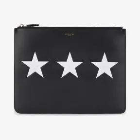 纪梵希/Givenchy 男士 大号对比五角星皮革手包 BK06072266-001