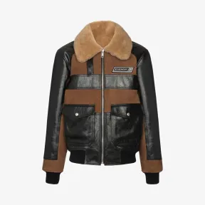 纪梵希/Givenchy 男士 毛羊皮和皮革夹克 BM006760AH-280